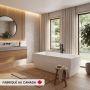 Saphyr 7238 Baignoire blanche autoportante en acrylique avec drain central et système Whirlpool, Mass-Air & Activ-air