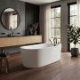 Vapora F1 6636 Baignoire blanche autoportante en acrylique avec drain reversible et système Mass-Air & Activ-Air