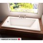 Baignoire podium Zen 6636 blanche en acrylique avec rebord de 2 po, drain réversible, appui-bras et système Whirlpool