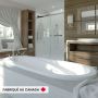 Vapora 7236 Baignoire blanche podium en acrylique avec drain reversible et système Whirlpool & Activ-air