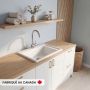 Cuve de lavage simple sur plan Eco 2420 blanc en acrylique