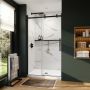 Porte de douche coulissante Axion 44 1/2-47 x 78 3/4 po, 8 mm pour installation en alcôve avec verre clair et fini noir mat