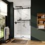 Douche Axion Porte de avec porte-serviette coulissante 44 1/2-47 x 78 3/4 po, 8 mm pour installation en alcôve avec verre clair et fini chrome