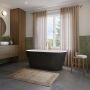 Baignoire autoportante Riga 6030 AFR noire en acrylique avec drain central