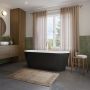 Baignoire autoportante Riga 6731 AFR noire en acrylique avec drain central