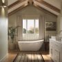 Baignoire autoportante Liege 6729 AFR blanche en acrylique avec drain reversible