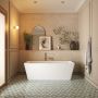 Baignoire autoportante Bern 6731 AFR blanche en acrylique avec drain central