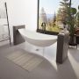 Bain hamac flottant Zadar 79 blanc en acrylique avec drain central