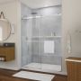 Douche Barena Porte de bidirectionnelle 56-60 x 76 po, 8 mm pour installation en alcôve avec verre clair et fini chrome