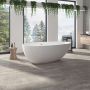 Baignoire autoportante Braga 6329 AFR blanc mat en résine avec drain central