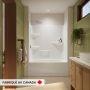 Baignoire-douche Astley TS-6032 blanche une pièce pour alcôve en acrylique avec drain à droite