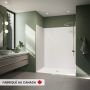Douche Banff BFS-6036F blanche une pièce pour alcôve en AcrylX™ avec drain central