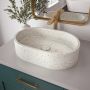 Lorna lavabo ovale blanc en terrazzo