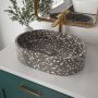 Lorna lavabo ovale gris en terrazzo