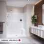 Douche Avila SS3260 blanche une pièce pour alcôve en AcrylX™ avec drain central et siège droit