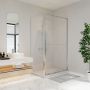 Porte de douche coulissante Solani 48 x 36 x 79 3/4 po, 8 mm pour installation en coin avec verre clair et fini chrome