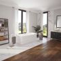 Baignoire autoportante Loira 7133 blanche en acrylique avec drain central
