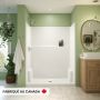Douche Galatea SH6036X AFR blanche une pièce pour alcôve en AcrylX™ avec drain central