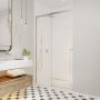 Porte de douche coulissante Kaveri 45 - 47 1/2 x 79 3/4 po, 8 mm pour installation en alcôve avec verre clair et fini chrome