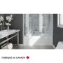 Albana 3060 BJI Baignoire blanche alcôve en acrylique avec drain à droite et système combiné