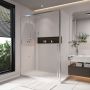 Porte de douche coulissante Kaveri 60 x 36 x 79 3/4 po, 8 mm pour installation en coin avec verre clair et fini chrome