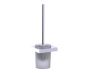 montage muraled ensemble brosse de toilette with verre givré BERLIN 232610 chrome poli