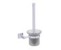 montage muraled ensemble brosse de toilette with verre givré LONDON 248610 chrome poli