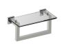 10 po tablette en verre avec barre à serviette LONDON 248676 noir mat