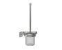 montage muraled ensemble brosse de toilette with verre givré MADRID 262610 nickel brossé