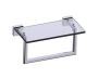 10 po tablette en verre avec barre à serviette MADRID 262676 chrome poli