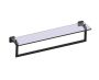 24 po tablette en verre avec barre à serviette MADRID 262678 noir mat