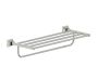 tablette porte-serviettes avec barre à serviette 21 po GLASGOW 390442 nickel poli