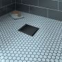 Grille carrée en noir mat 6 po x 6 po plaque réversible Drain carré noir mat