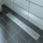Grille linéaire en inox 24 po motif rond Drain linéaire inox