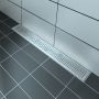 Grille linéaire en inox 66 po motif carré Drain linéaire inox