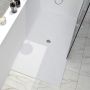 Base de douche Slate 48 x 36 po blanc mat en coin mur à droite