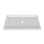 Base de douche Sans cache drain 48 x 42 po blanc lustré en coin mur à droite en blanc lustré