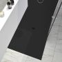 Base de douche Slate 48 x 42 po noir en coin mur à droite