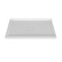 Base de douche Avec cache drain magnétique 54 x 36 po blanc lustré en coin mur à droite en blanc lustré