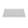 Base de douche Avec cache drain magnétique 60 x 42 po blanc lustré en coin mur à gauche en blanc lustré