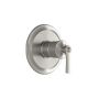 Valve de douche avec garniture Rustik 1/2 po Nickel pur PVS