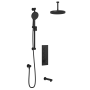 Plus - RoundOne TB3 Ensemble de douche à boutons-poussoirs (sans valve) - Bras vertical - Noir mat