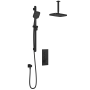 Plus - SquareOne TB2 Ensemble de douche avec valve à boutons-poussoirs - Bras vertical - Noir mat