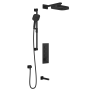 Premia - SquareOne TB3 Ensemble de douche avec valve à boutons-poussoirs - Bras mural - Noir mat
