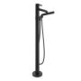 Robinet de plancher pour baignoire avec douchette Basico 60 po Noir mat