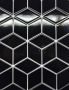 Mosaïque Rhombus Noir satiné et poli 12 po x 10.6 po