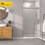 Porte de douche Bellini 48 po en alcôve Chrome