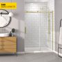 Porte de douche Bellini 60 po en alcôve or brossé en or brossé