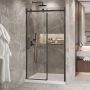 Porte de douche Bellini 2.0 48 po en alcôve noir mat