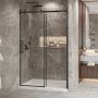 Porte de douche Bellini 2.0 54 po en alcôve noir mat